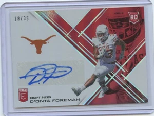 2017 Donruss Elite Collegiate #237 D'onta Foreman Autogramm Rookie Karte #18/35 - Bild 1 von 2
