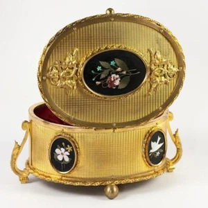 Fine Antique Pietra Dura Jewelry Box, Casket, 5 Perfect Mosaic Plaques, Italy - Picture 1 of 7