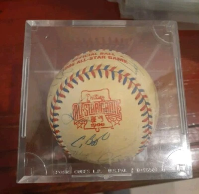 1996 All Star Game NL Team Signed Baseball Ozzie Smith Tony Gwynn and more. - Image 1 of 4