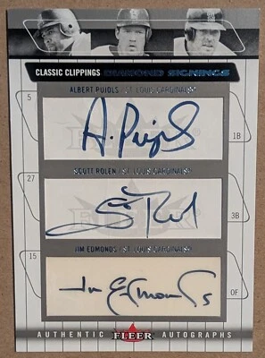 Albert Pujols Scott Rolen Jim Edmonds 05 Fleer 经典剪报亲笔签名 01/10 — 第 1/3 张图片
