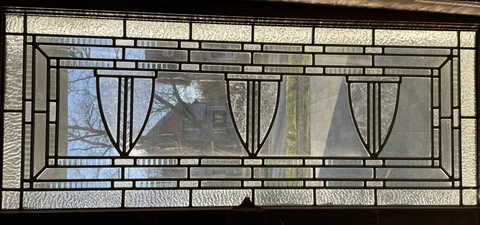 Leaded Textured/Glass Transom vintage Cover