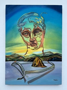 Salvador Dali (Handmade) Oil On Canvas Painting Signed and Stamped 20 x 28 in. - Picture 1 of 9