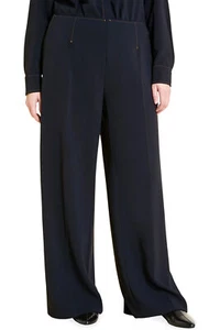 Marina Rinaldi Womens Plus Ramon Wide-Leg Trousers 22 Dark Navy - NWT $435 - Picture 1 of 5