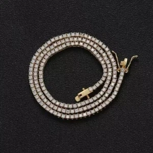 35Ct 6mm Lab Created Diamond Tennis Necklace Women 925 Sterling Silver Round 30" - Picture 1 of 8