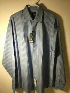 ARROW Blue Classic Fit Mens Button Down Dress SHIRT Long Sleeves Size17-34/35 - Picture 1 of 5