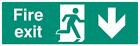 SIGN, FIRE EXIT DOWN, RP, EXTERNAL HEIGHT 150MM, EXTERNAL WIDTH 45 FOR UNBRANDED