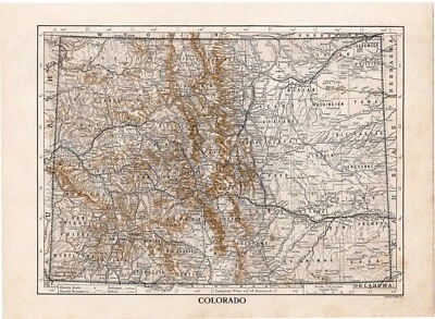 КОЛОРАДО - Железнодорожные округа горы подробная 1911 оригинальная антикварная карта с видео - Изображение 1 из 2