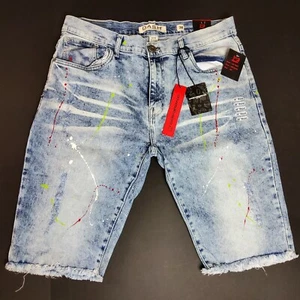 Dash American Designer Denim Herrenshorts Größe 38 Spritzfarbe eisblau - Bild 1 von 7