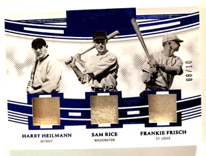 Harry Heilmann Sam Rice Frank Frisch  2022 Panini Classics 3 game used card /10 - Picture 1 of 2