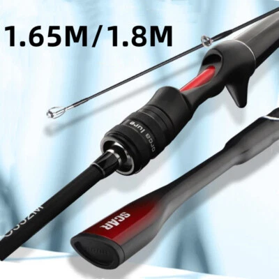 Caña de pescar de fibra de carbono de 1,65 M/1,8 M bastones de fundición giratorios caña de señuelo de viaje 2 segundos Foto 1 de 4