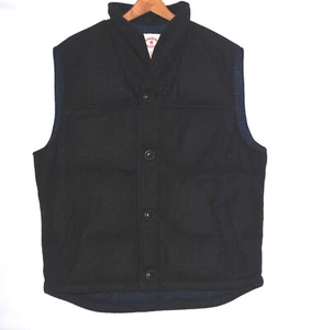 Brook Brothers Red Fleece Wool Quilted Down Puffer Vest in Gray. Size Xl - Picture 1 of 7