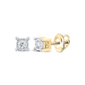 10K GELBGOLD RUNDE DIAMANT OHRSTECKER 1/10 CTTW - Bild 1 von 1