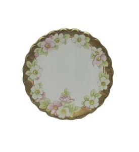 Tirschenreuth Bavaria Hand Painted 11 1/2" Inch Floral Cake Plate Jeweled  - Picture 1 of 12
