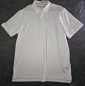 Vineyard Vines Polo Shirt Mens L Blue Red Martini Cigar Print Performance Golf - Picture 1 of 8