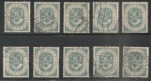 Alemania #681 (A136) En muy buen estado usado - 1952 50pf número y bocina de poste - al por mayor - Imagen 1 de 1