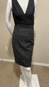 REBECCA TAYLOR ANIMAL PRINT HIGH WAIST PENCIL SKIRT 8 - Picture 1 of 12