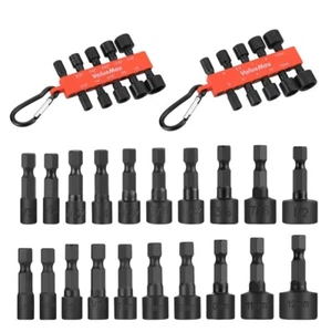 ValueMax 20PC Power Nut Driver 1/4" Hex SAE Metric 4-12mm 5/32"-1/2'' Nut Driver - Picture 1 of 9