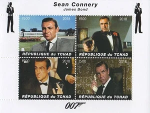Hoja de estampillas James Bond 007 Sean Connery 2018 MNH - Imagen 1 de 1