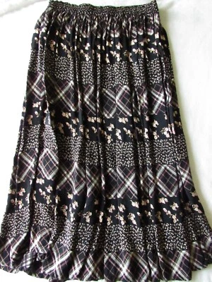 Maxi Falda Acampanada Paul Harris Design Para Mujer Talla L Marrón/Negro Patchwork Foto 1 de 4