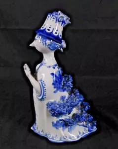 Statuina dama Bjorn Wiinblad Danimarca blu e bianca stagioni o zia Ella? - Foto 1 di 10