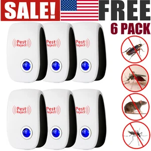 Ultrasonic Pest Repeller 6-Pack Indoor Plug in Pest Control for Mouse Spider - Picture 1 of 12