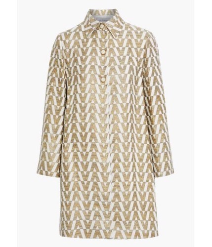 Cappotto Abito Nuovo Con Etichette Valentino V Ricamato Oro Ricamato Nuovo con Etichette IT 38 US 2