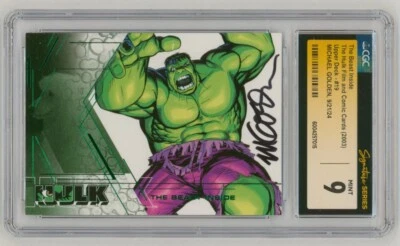 CGC SS 9 MINT SIGNED Michael Golden 2003 Upper Deck THE HULK Art Card - Image 1 of 2
