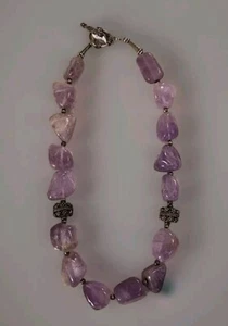 Beautiful Heavy Genuine Amethyst Necklace 164 Gram 18 Inch Statement Piece - Picture 1 of 14