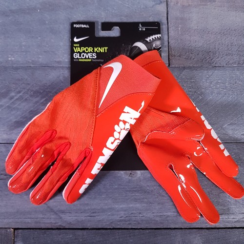 NIKE Vapor Knit Clemson Tigers Receiver Football Gloves LARGE Orange
