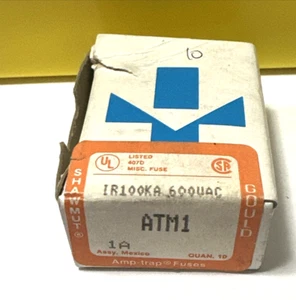 Fusibili Ferraz Shawmut ATM1 1 Amp KTK 1 600 Volt 10 fusibili nuovi - Foto 1 di 1
