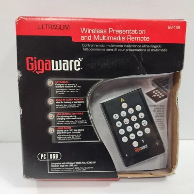 Gigaware Wireless Presentation & Multimedia Ultraslim Remote 26-158 New Open Box - Image 1 of 3