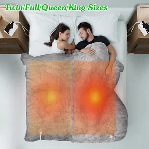 Twin Full Queen King Electric Heated Blanket Throw Heat Over-heat Protection - Picture 1 of 20