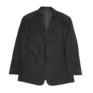 Vintage Armani Black Pinstriped Wool Suit Blazer Jacket Uk Men's L 42-44" L126