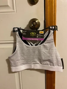 BRAND NEW GIRL'S SIZE LARGE ATHLETIC WORKS 2 PACK SPORTS BRAS BAND SIZE 34 - Picture 1 of 10