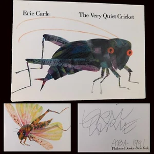 Eric Carle ~SIGNED ~THE VERY Quiet Cricket ~ 1990 1st Edition, Second Printing - Picture 1 of 20