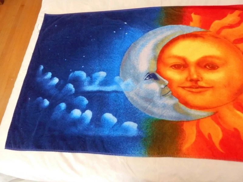 (De colección) Toalla Celestial Sol y Luna Piscina/Playa 30x60 Foto 1 de 4
