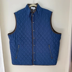 Tommy Bahama Lincoln Port Gilet Reversibile Uomo 2XL/2TG Blu Grigio Trapuntato - Foto 1 di 6