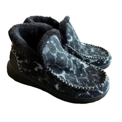 Botines Hey Dude Denny negros grises mármol para mujer 7 nuevos sin etiquetas piel sintética Foto 1 de 4