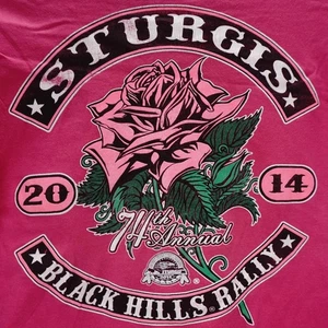 DAMEN 2014 STURGIS MOTORRAD RALLYE T-SHIRT TEE PINK 74. JAHRESGRÖSSE XL - Bild 1 von 6