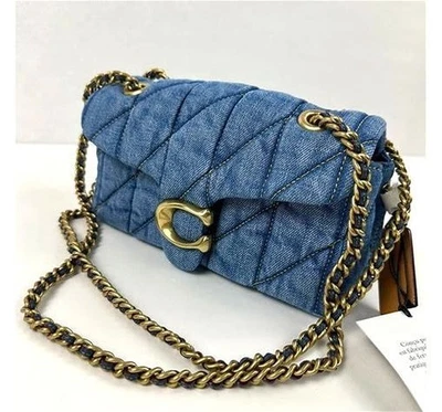 Coach Tabby 20 Quilted Denim Shoulder Bag Blue Purse Handbag - Image 1 of 4