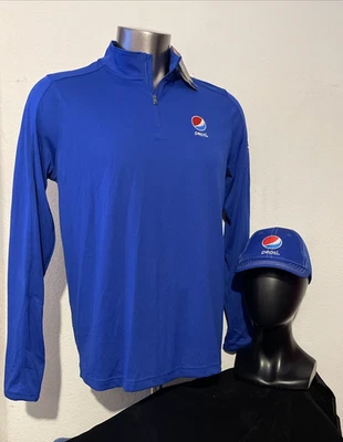 Camisa Pullover Under Armour Pepsi 1/4 Cremallera HeatGear Talla L y Malla Snapback Sombrero Foto 1 de 4