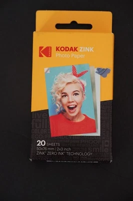 KODAK ZINK PHOTO PAPER 20 SHEETS 2X3 IN 50X76 MM - Image 1 of 2