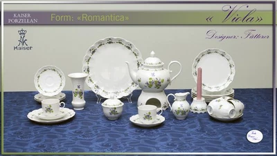 Teeservice 6P. Form Romantika VIOLA Kanne teller tasse kerzen vase platte - Bild 1 von 4
