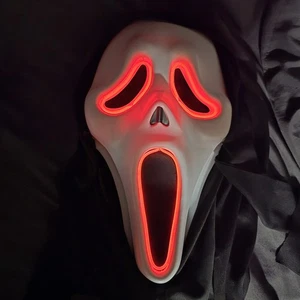 Fun World E.L Ghost Face Scream Light-Up Halloween Mask - Picture 1 of 4