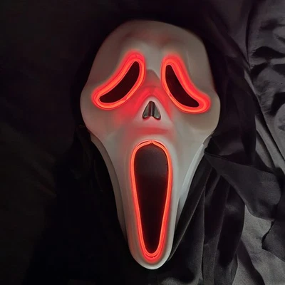 Fun World E.L Ghost Face Scream Light-Up Halloween Mask - Image 1 of 4