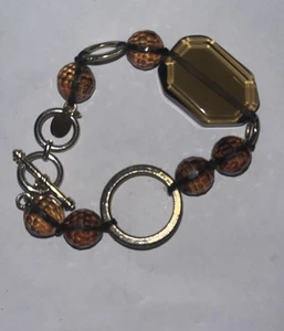 COOKIE LEE...Goldfarbenes großes Faux Smokey Quarts Statement Armband... - Bild 1 von 10