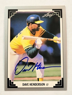 DAVE HENDERSON Signed 1991 Leaf Series 1 #232 Card Oakland A's Autograph - Image 1 of 2