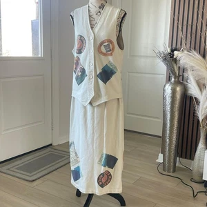 Ruthie & Me Vintage Weste Rock Set Neuheit Patchwork XL Reise Sommer Urlaub - Bild 1 von 13