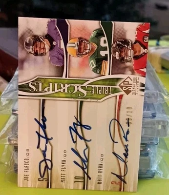2009 SP FLACCO/FLYNN/RYAN SIGNATURE EDIT SSP/10 #TR-FFR TRIPLE SCRIPTS AUTO Card - Image 1 of 3