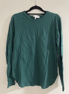 Witchery Dark Green Linen & Cotton Blend Long Sleeve Top Size Small - Picture 1 of 4